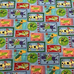 Nancy Wolff Designs Holiday Fabric Dogs Cats Let it Snow Robert Kaufman 2.41 yds